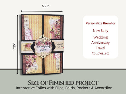 CrafTreat Scrapbook Blanks - FlipFlap Gatefold - Black & Kraft Color