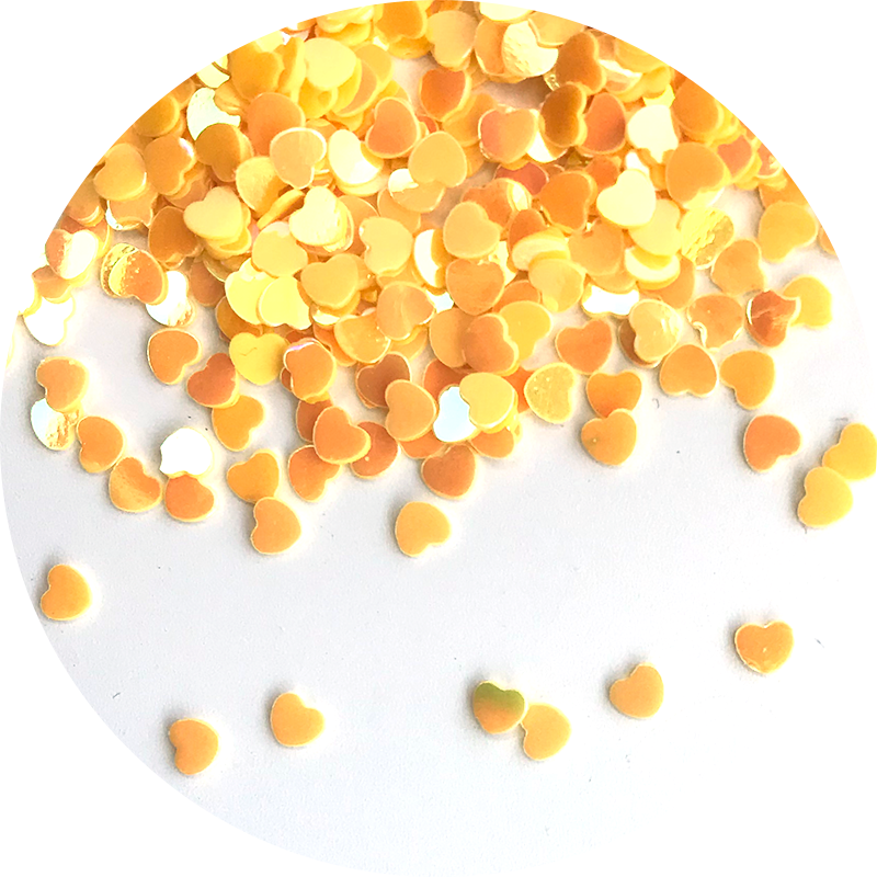 Cœur jaune à paillettes