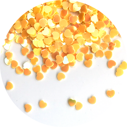 Cœur jaune à paillettes