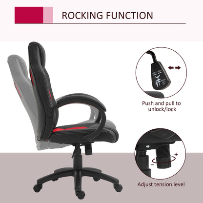 Foster - Chaise de bureau gaming - Rouge/Noir