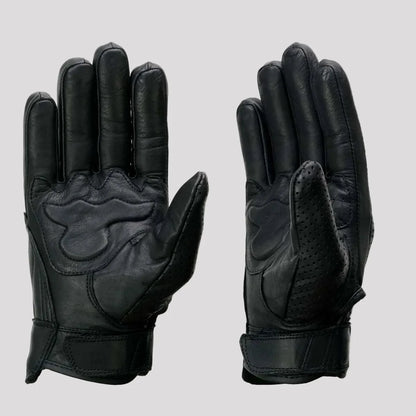 Open Road Men's Perforated Armored Leather Motorcycle Gloves