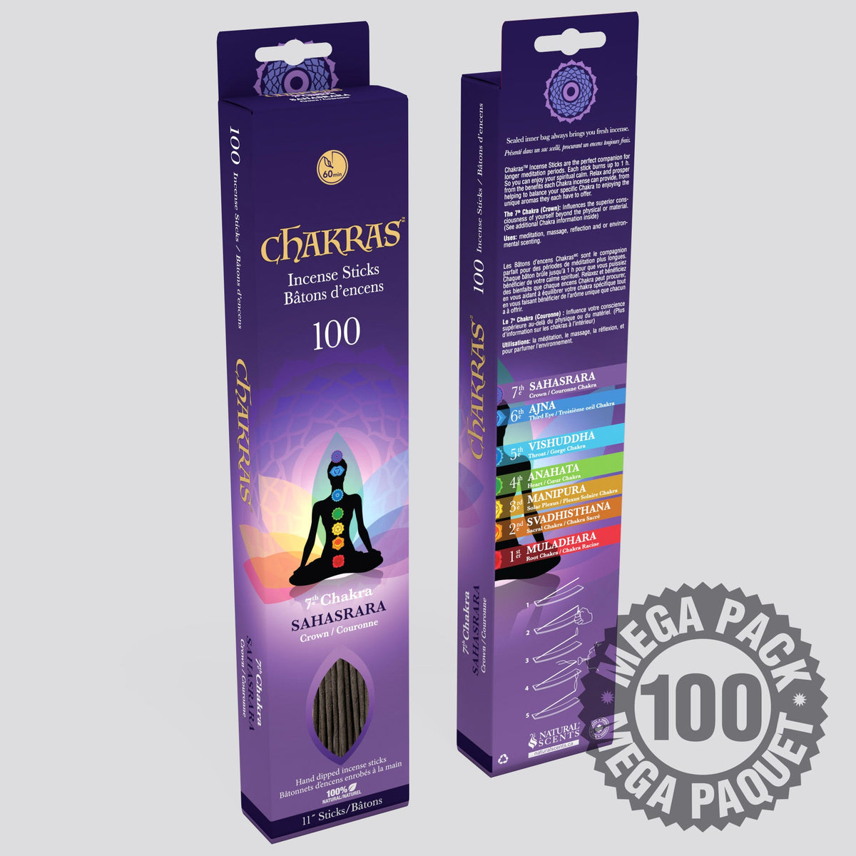 Bâtonnets d'encens Chakras #07 Sahasrara (paquet de 100)