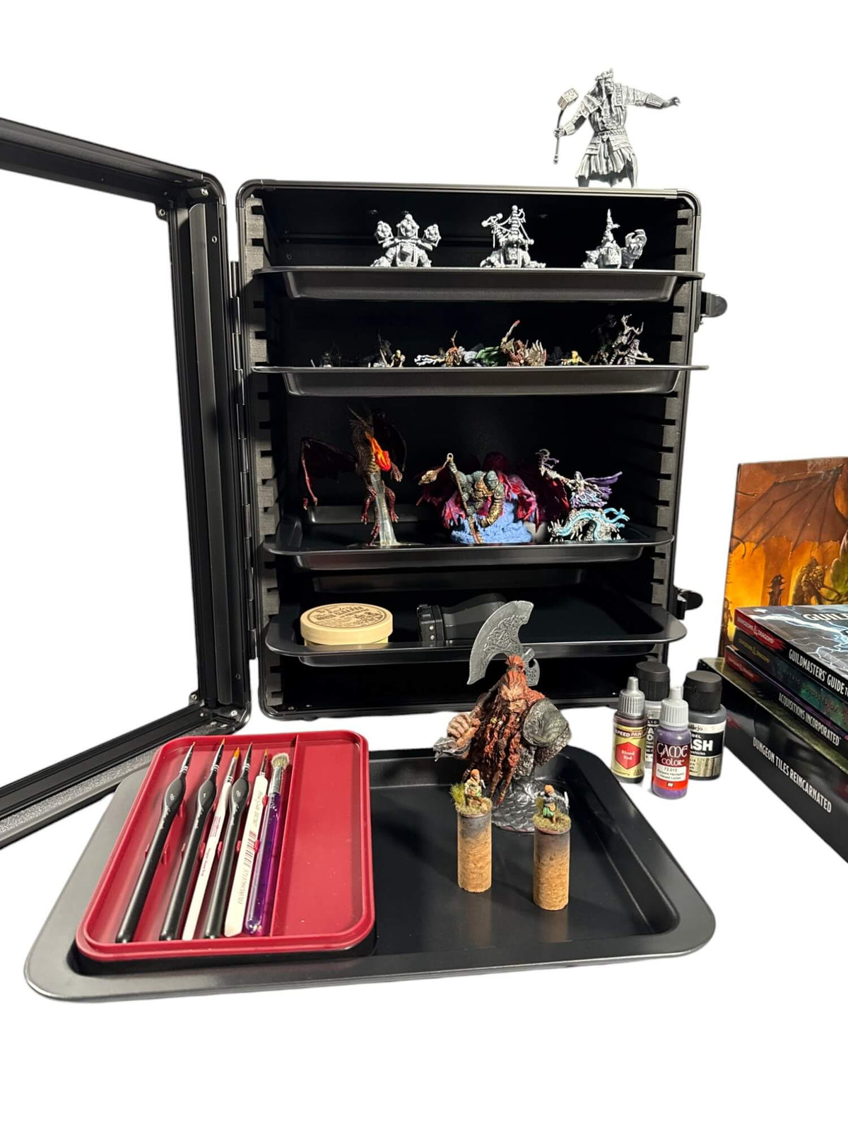 EVORETRO Miniatures Display Case with 5 Magnetic Trays