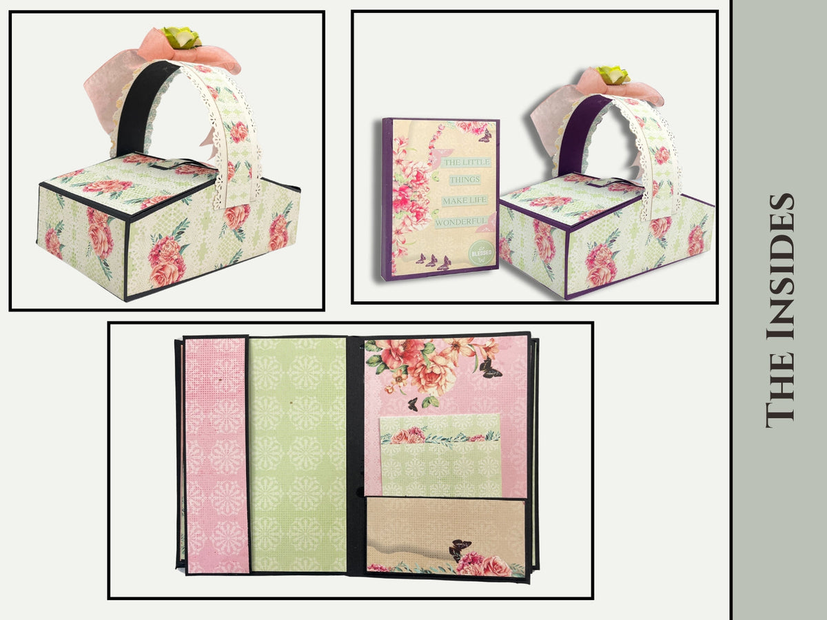 CrafTreat Picnic Basket Mini Album DIY Scrapbook Blank - Kraft