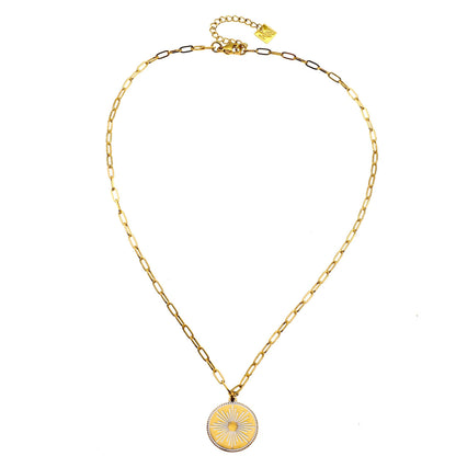 LUNA: "Star Burst" Enamel Pendant Necklace