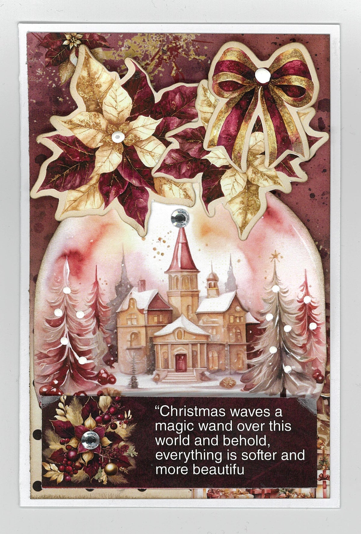 3Quarter Designs Couronne de Noël Sugarplum  Paquet de 6x4 Cartes
