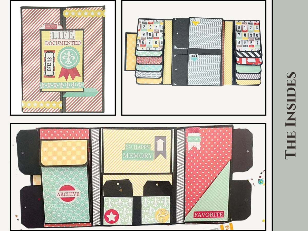CrafTreat Scrapbook Blanks - Gate Fold Folio - Black Color