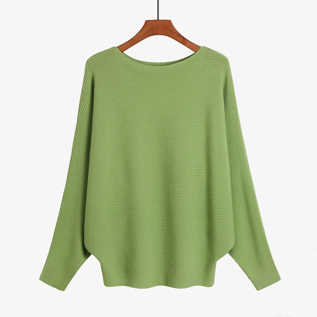 Women’s Halter Neck Batwing Knit Pullover Top – Stretchy Relaxed-Fit Casual Sweater