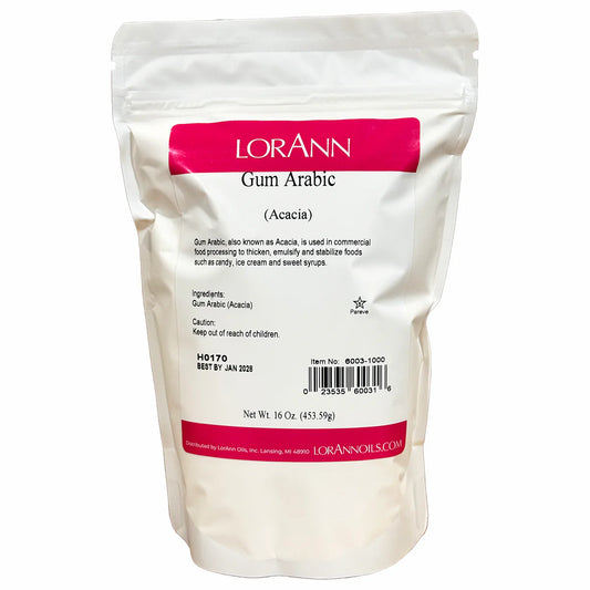 Gum Arabic, Acacia Powder - LorAnn - 16 oz - Canadian Distribution - Ships Free Within Canada on Orders Above CAD $199