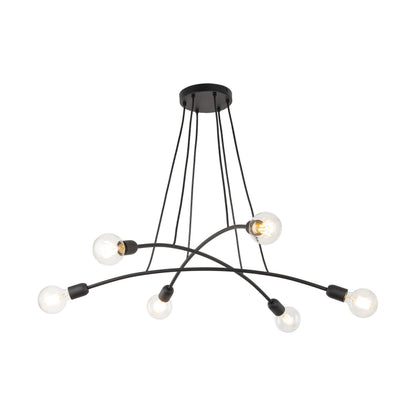 HELIX Black Minimalist 6-Light Pendant for Dining Room & Open Spaces (Clearance)