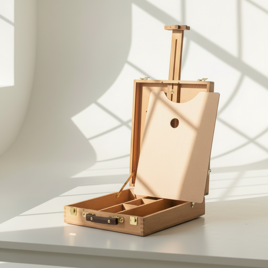 Tabletop Easel with Sketch Box and Wooden Palette - 13" x 17" x 1/2"