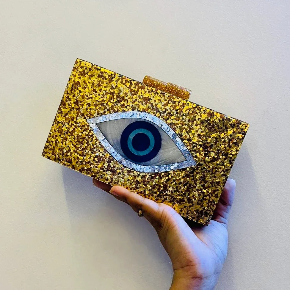 Pochette dorée Œil de Chouette