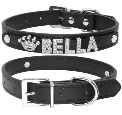 Midnight Crown Name Dog Collar | Customized Dog Collar