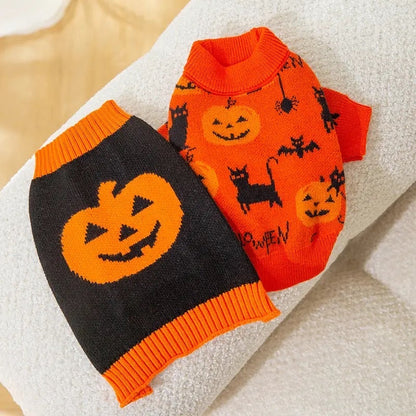 Pumpkin Dog Sweater | Halloween Dog Costume