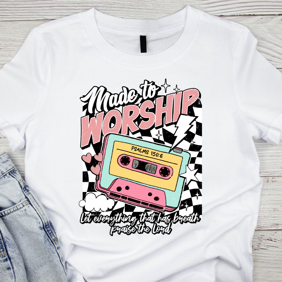 Made to Worship Retro Cassette DTF & UV DTF Transfer