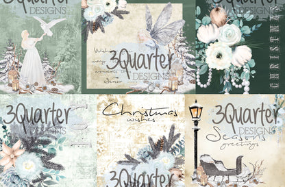 Lot de 6 cartes de Noël féériques 10x15 cm
