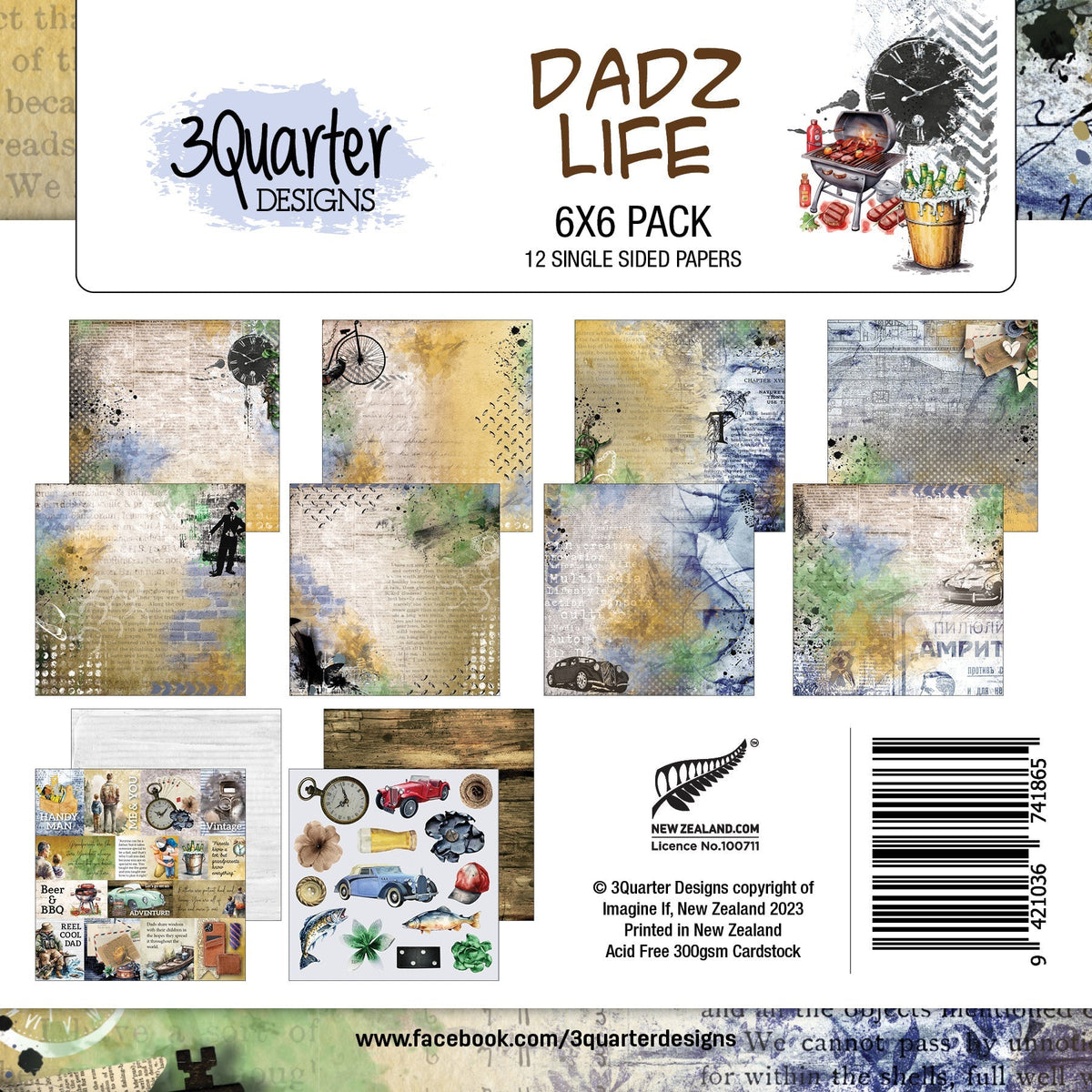 Pack de 6 carrés Dadz Life