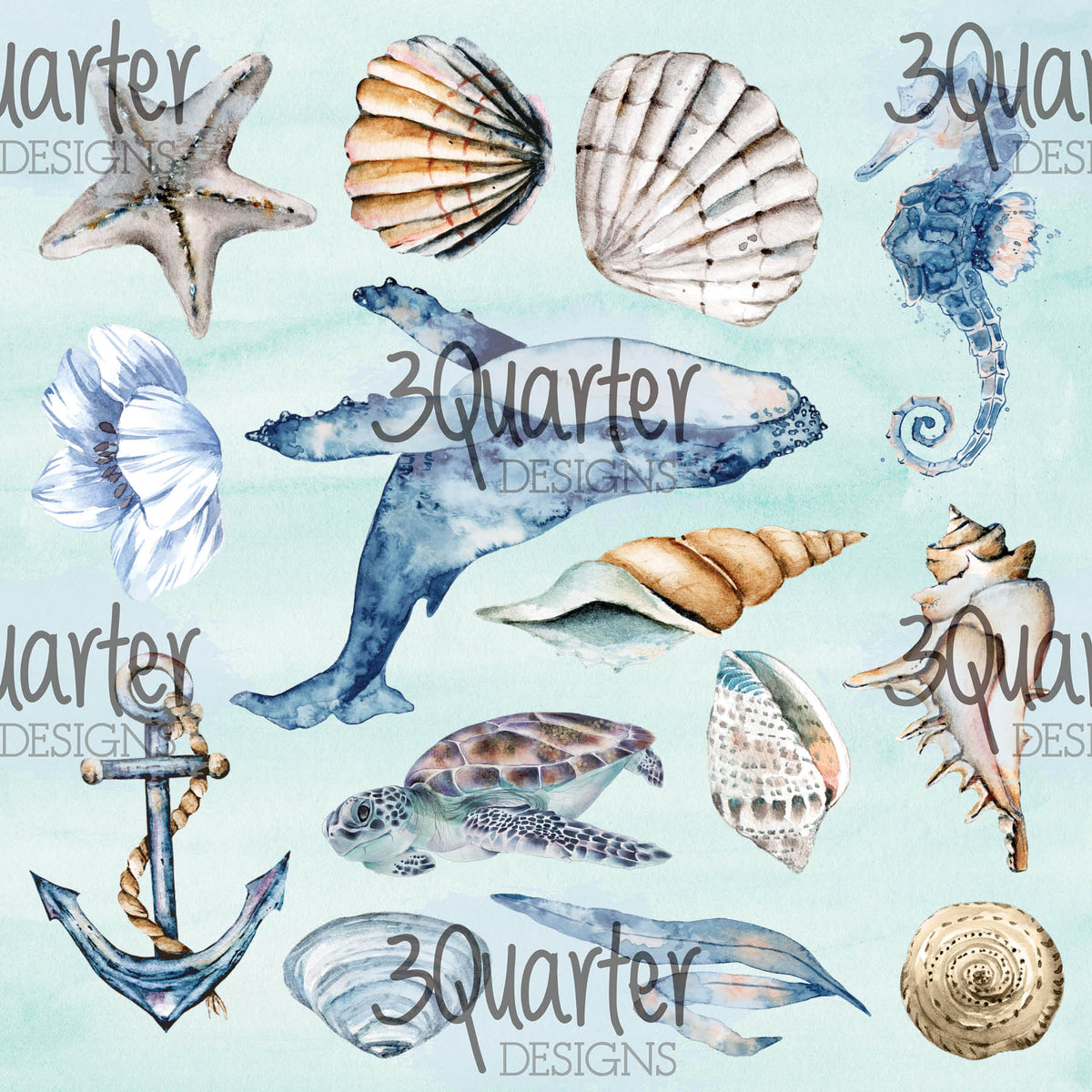 3Quarter Designs - Amoureux de l'Océan - Bloc de papier 6 x 6