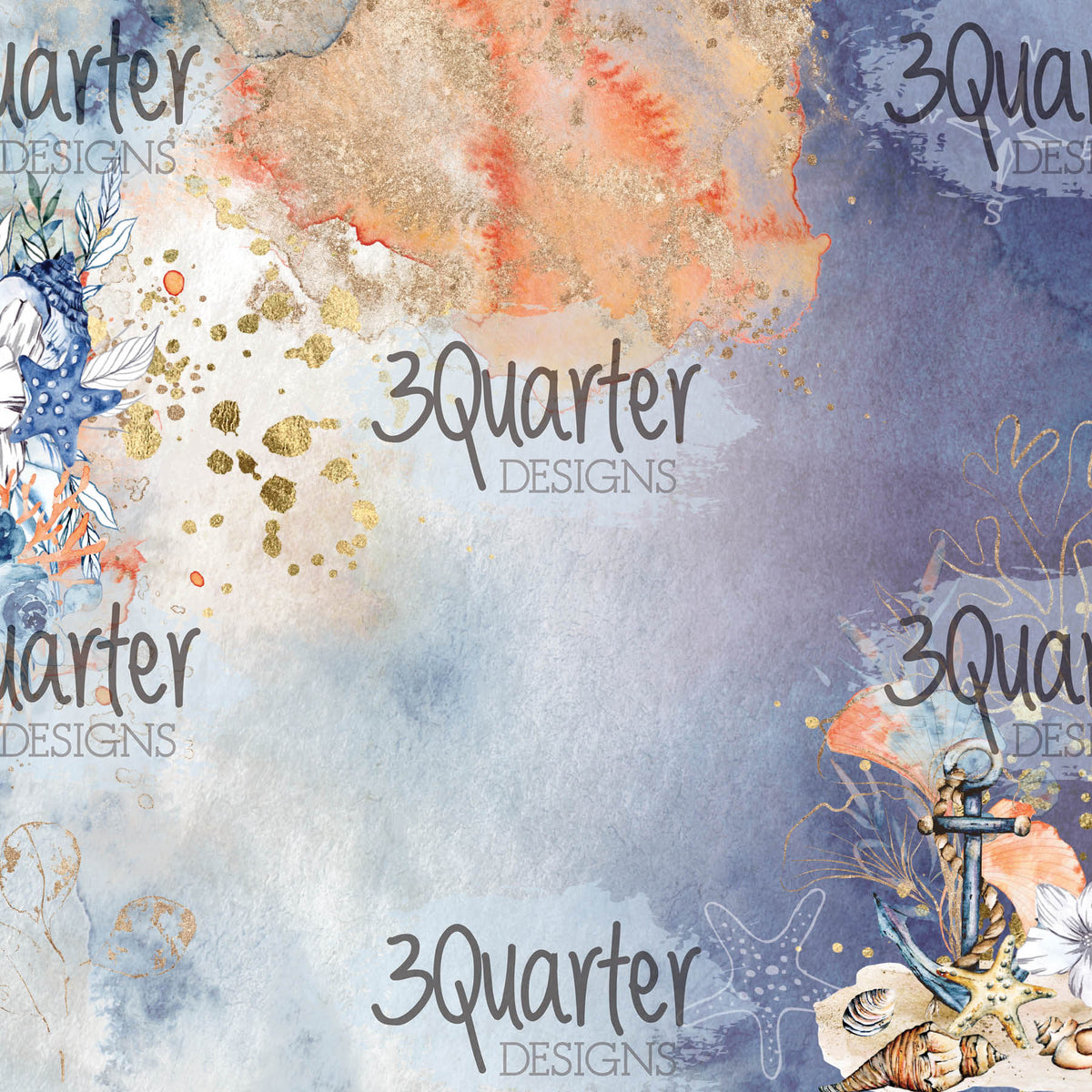 3Quarter Designs - Amoureux de l'Océan - Bloc de papier 6 x 6