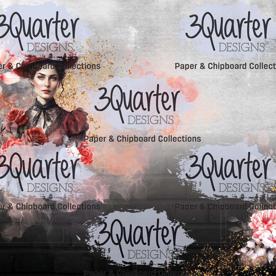 Pack de 6 papiers Spellbound Rose 15x15 cm
