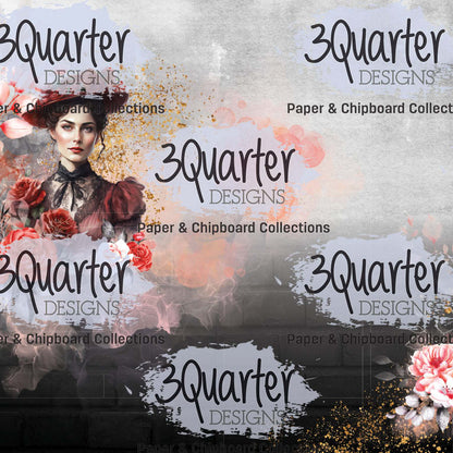 Pack de 6 papiers Spellbound Rose 15x15 cm