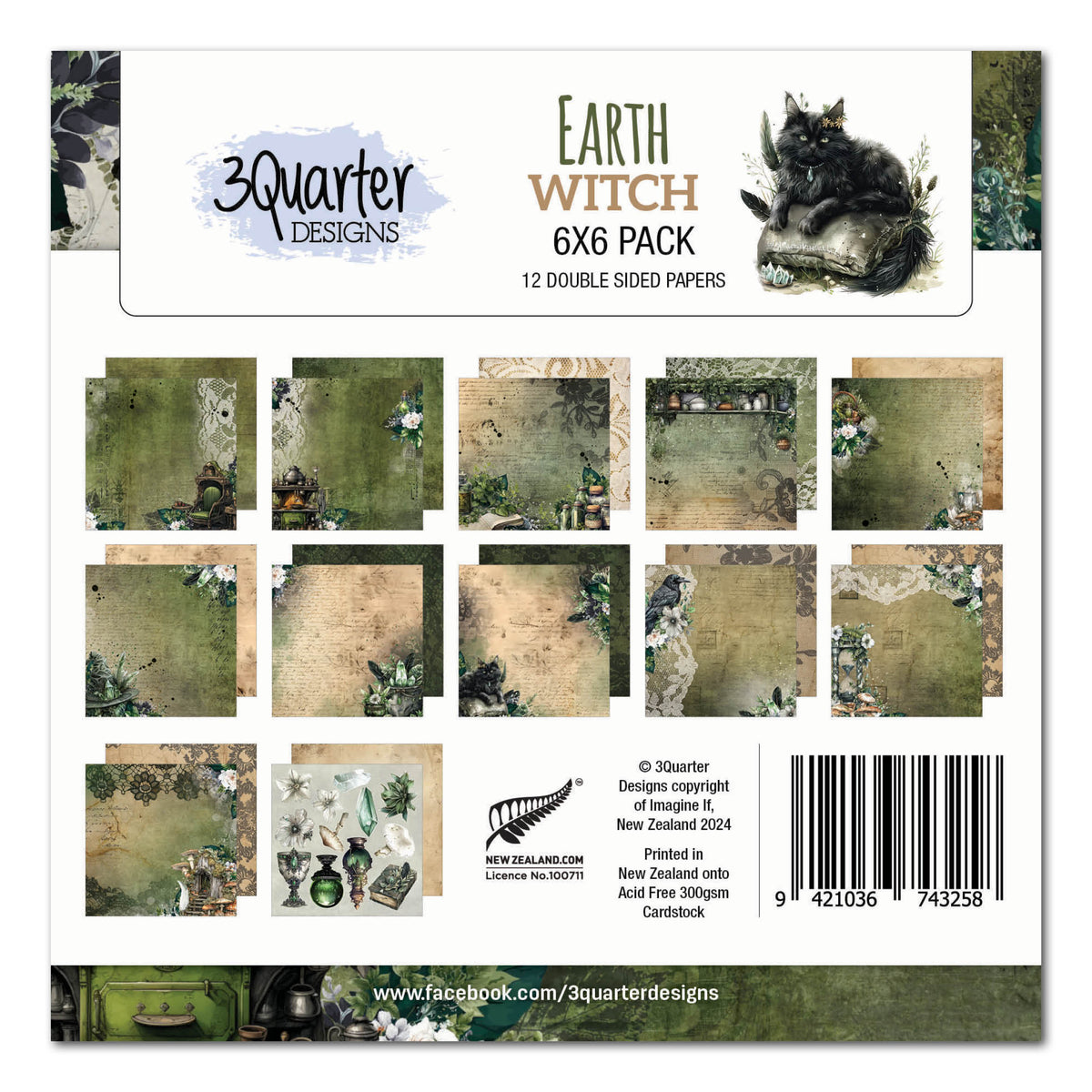3Quarter Designs Earth Witch 6x6 Paper Pack