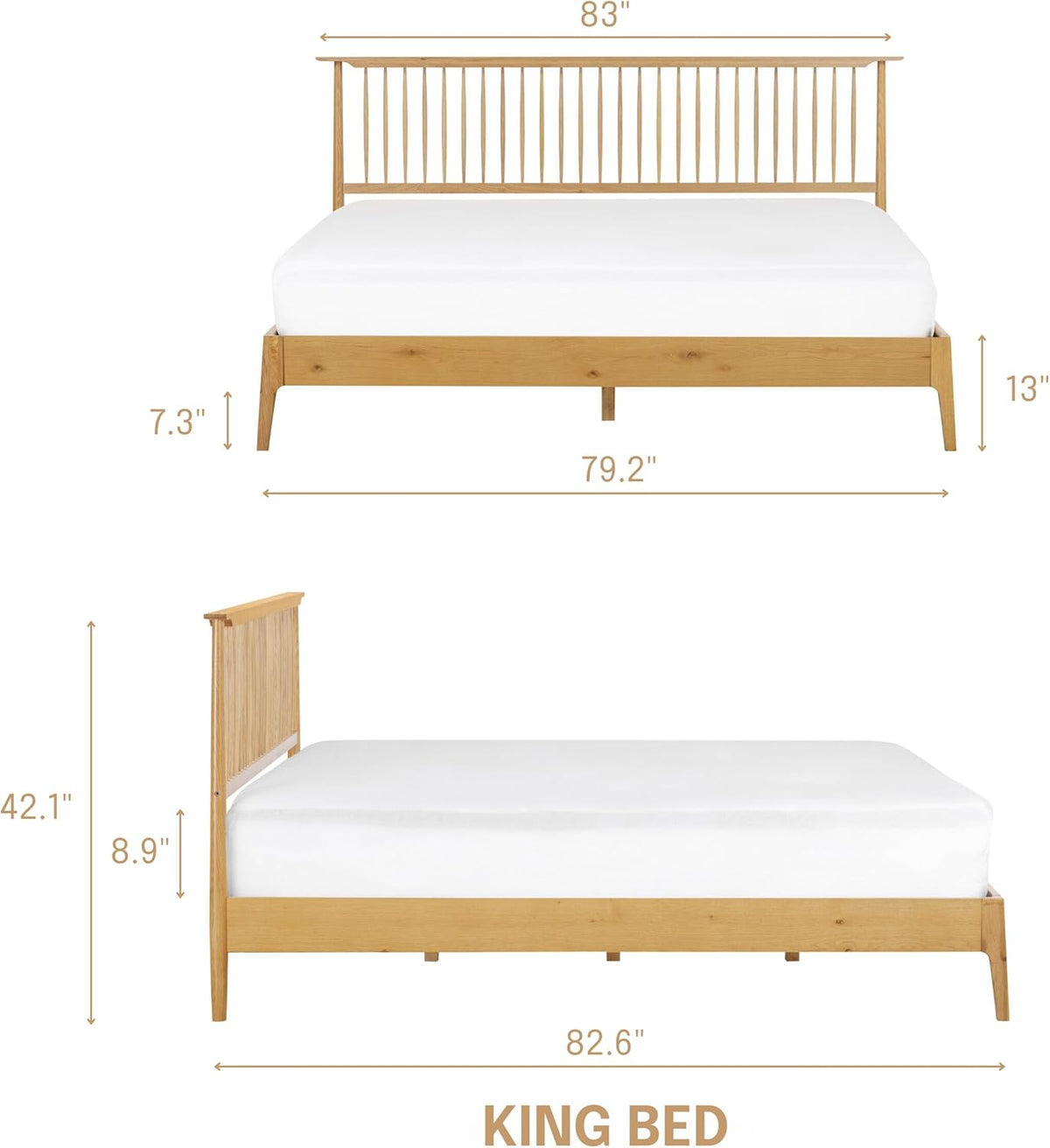 Ruby Solid Wood Bed Frame