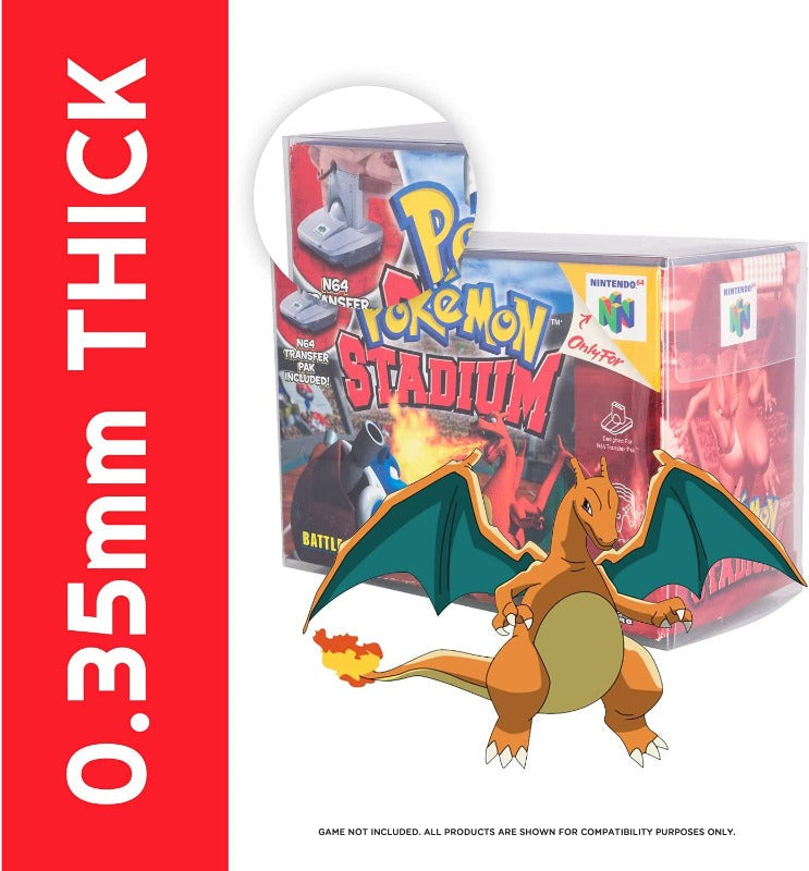 EVORETRO Protège-boîtes PET pour Nintendo N64 Pokémon Stadium - Lot de 1