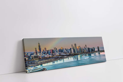 Chicago Bay at Night | City Skyline Canvas Wall Art