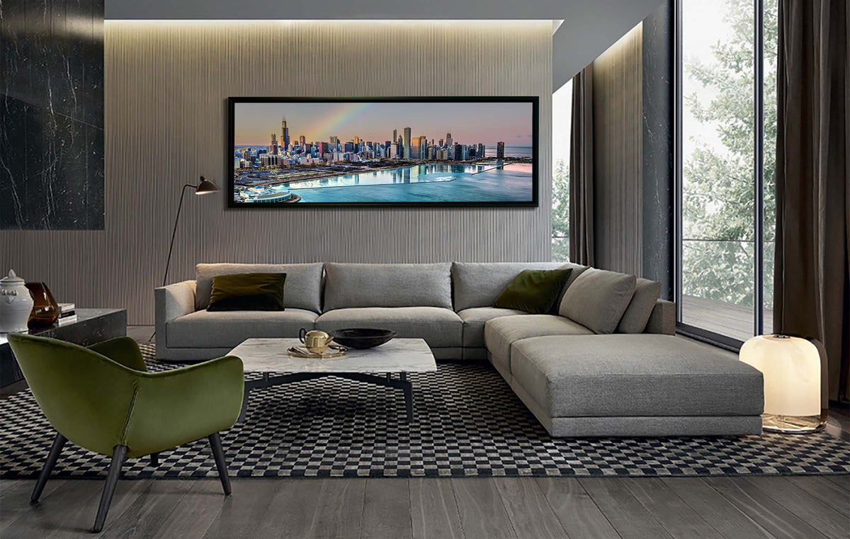 Chicago Bay at Night | City Skyline Canvas Wall Art