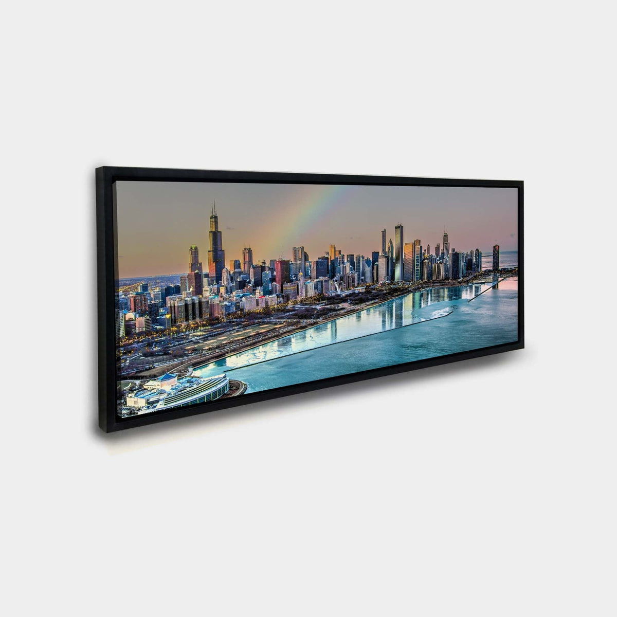 Chicago Bay at Night | City Skyline Canvas Wall Art