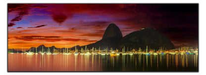 Copacabana & Sugarloaf Mountain Canvas Wall Art | Rio Sunrise | 72 × 24 inches