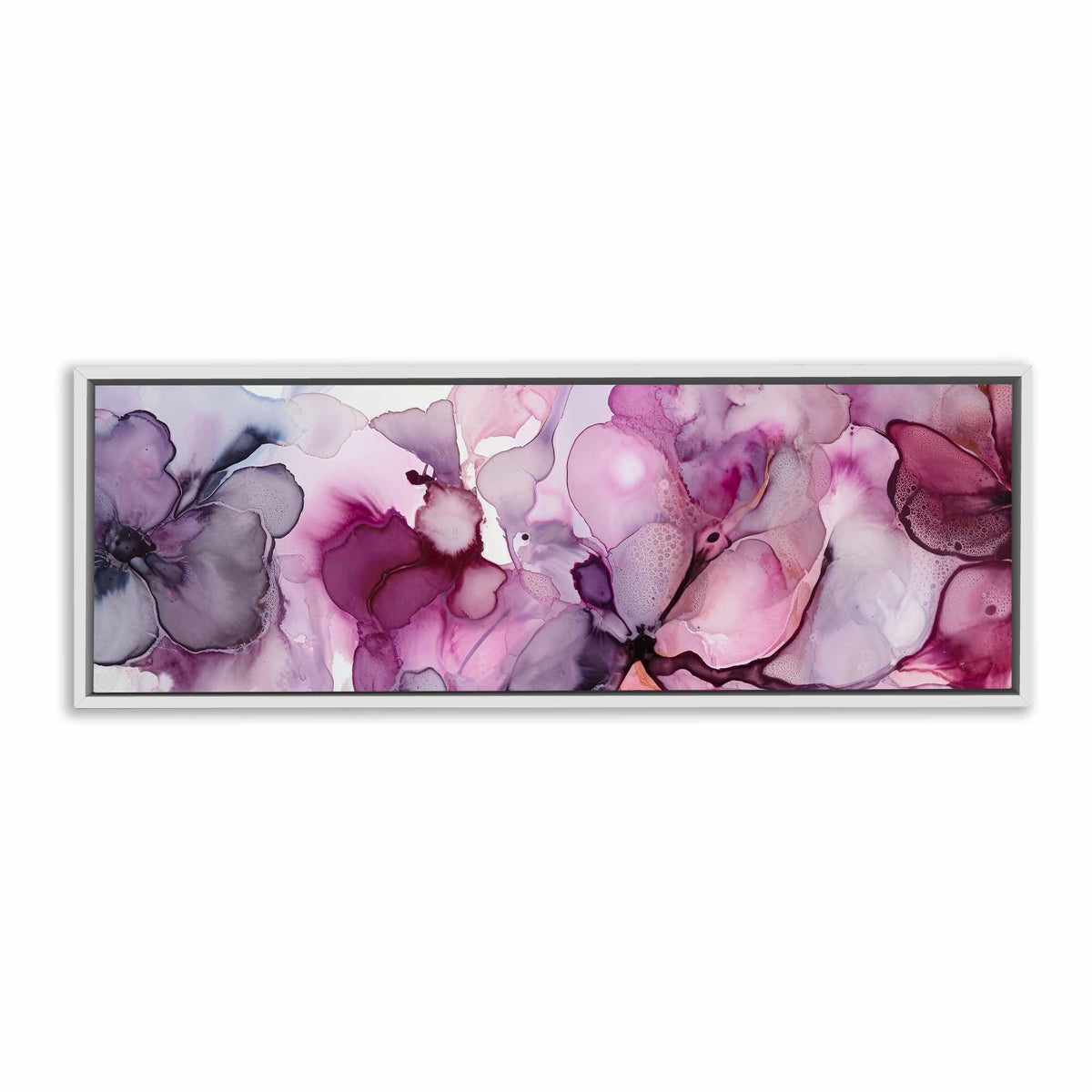 Watercolor Magenta Floral Canvas Wall Art | 72 × 24 inches