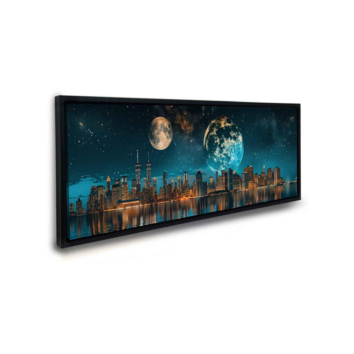 New York Circa 2111 Canvas Wall Art | Cosmic Skyline | 72 × 24 inches