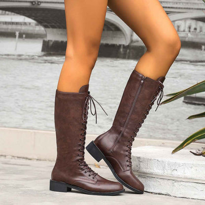 Women's British Style High-Top Boots – Side-Zip Sweet Fashion Ankle Boots