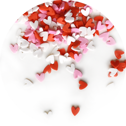 Hearts Fimo slices mix