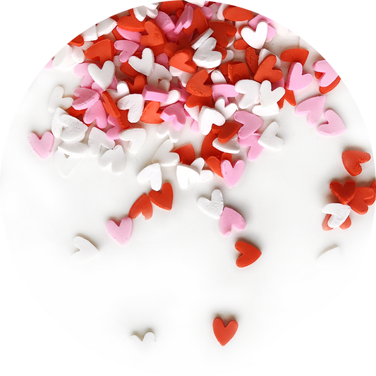 Hearts Fimo slices mix