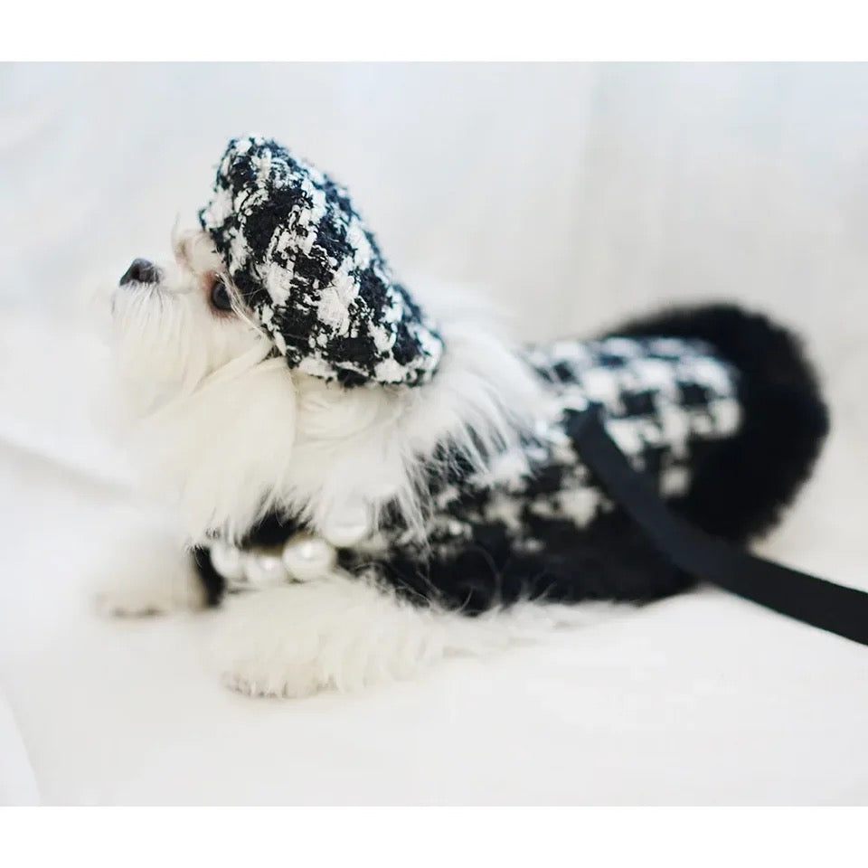 Grandmaster Tweed Dog Harness Set | Harness Hat and Leash Outfit
