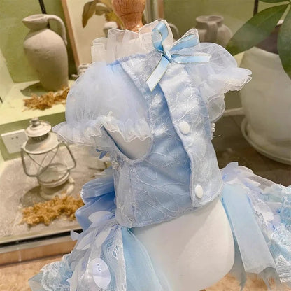 Robe de princesse Elsa pour chien | Tenue de soirée féerique pour chien