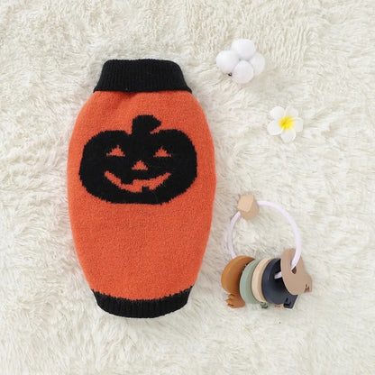 Pumpkin Dog Sweater | Halloween Dog Costume