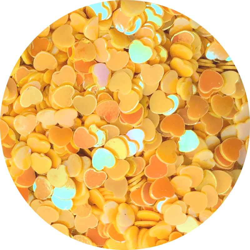Cœur jaune à paillettes