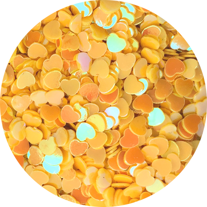 Cœur jaune à paillettes