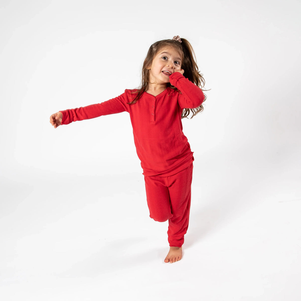 Ensemble de pyjama long deux pièces rouge