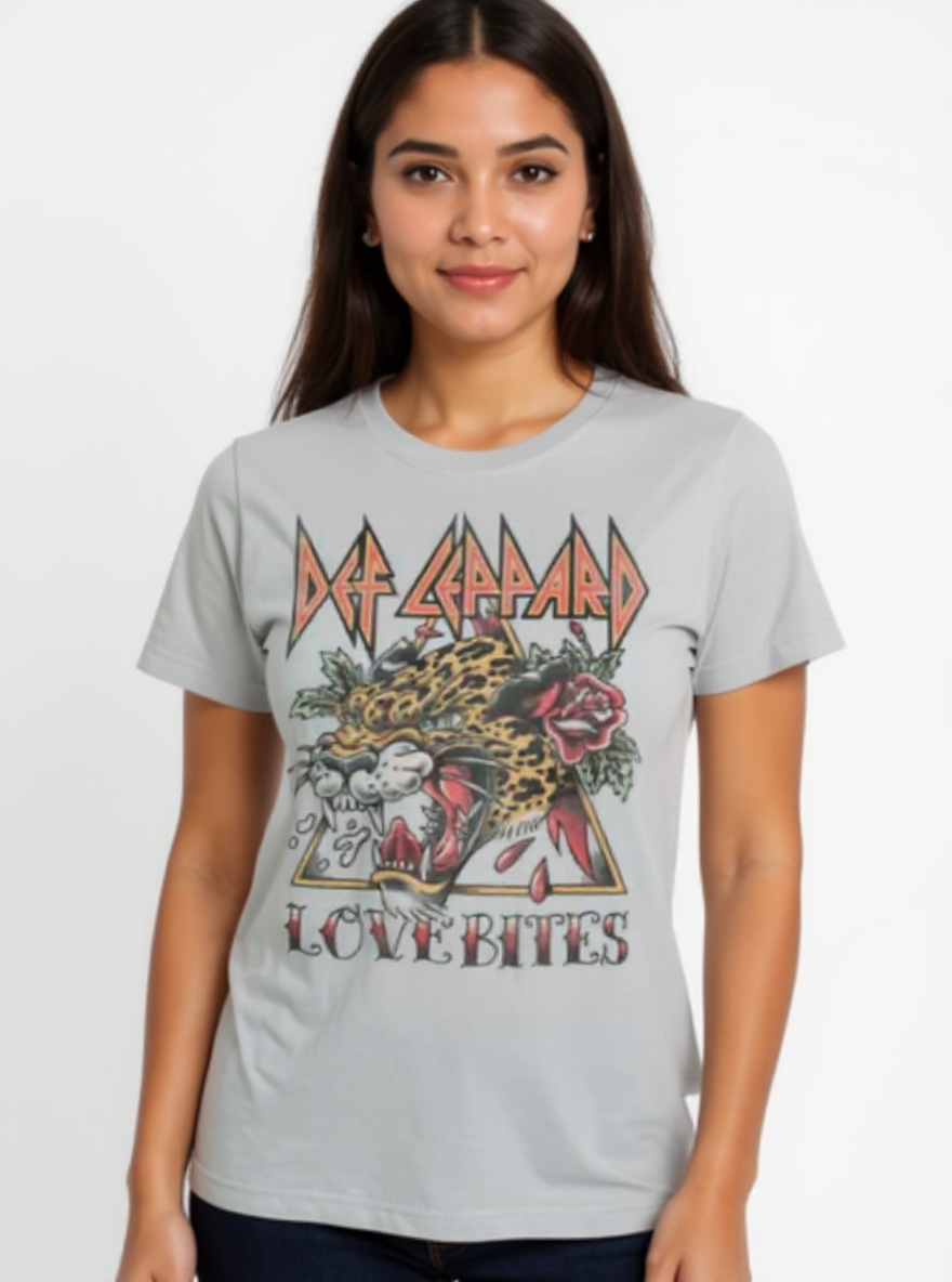 Def Leppard Vintage Love Bites Silver T-Shirt