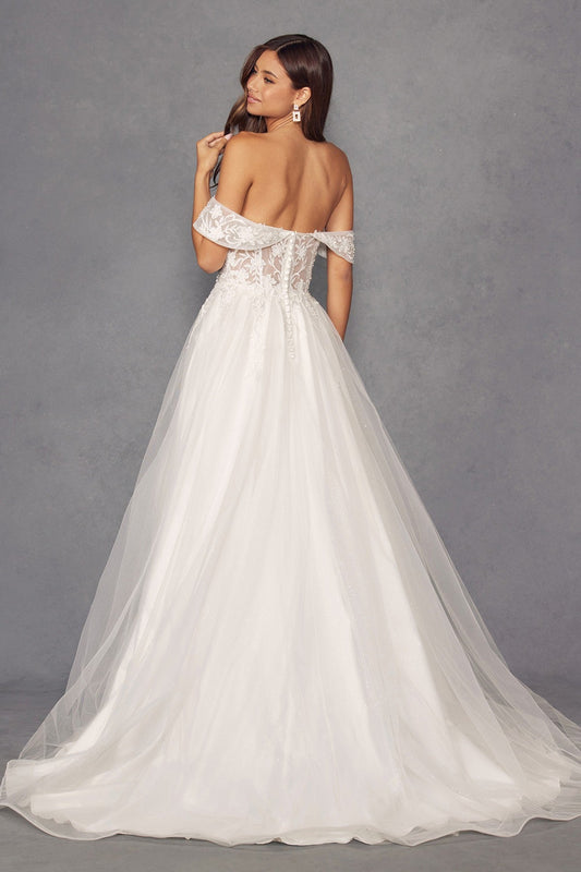 Robe de mariée bustier avec appliqués floraux