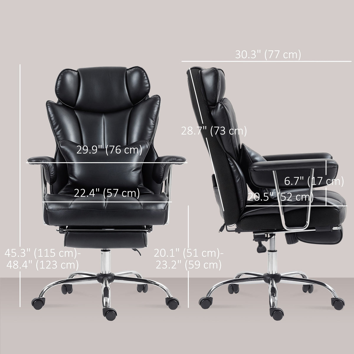 Fauteuil de bureau de direction Matteo avec 6 points de massage - Noir