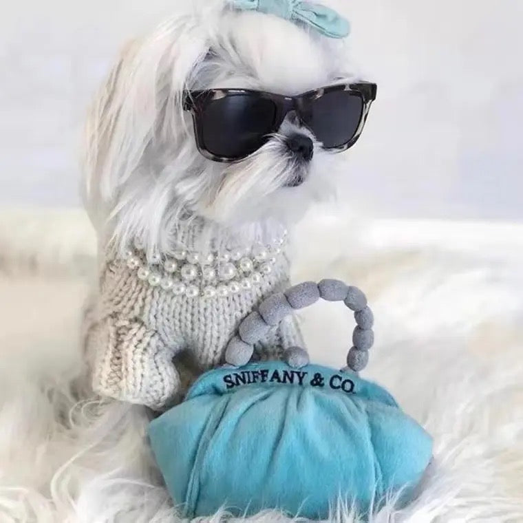 Sniffany Dog Toy – Jouet de luxe en peluche en forme de sac à main pour chiens