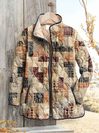 Women's Floral Digital-Printed Padded Cotton Jacket