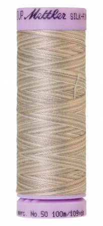 Fil de coton panaché Mettler Silk-Finish 50wt 100m Gris Colombe