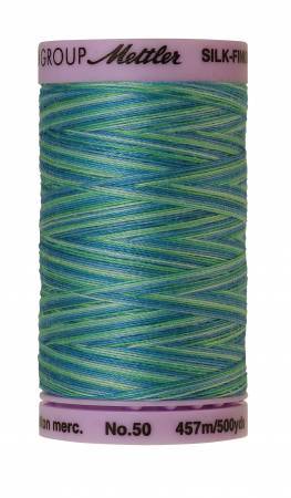 Fil de coton Mettler Silk-Finish panaché 50wt 500yd/457M Seaspray